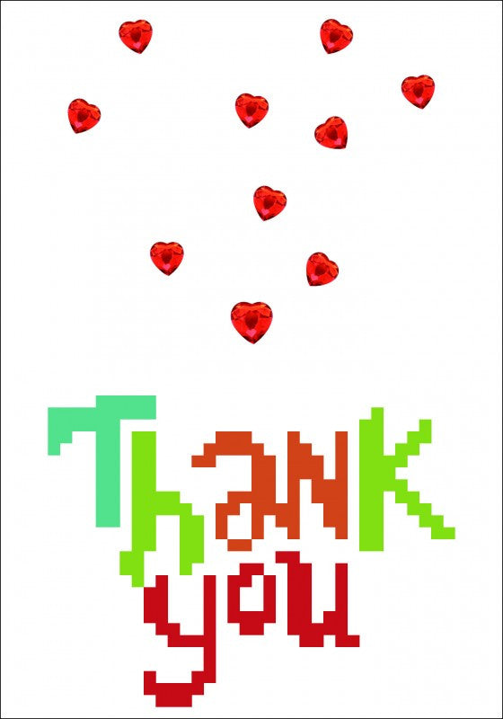 Diamond Dotz Thank You Heart Greeting Card