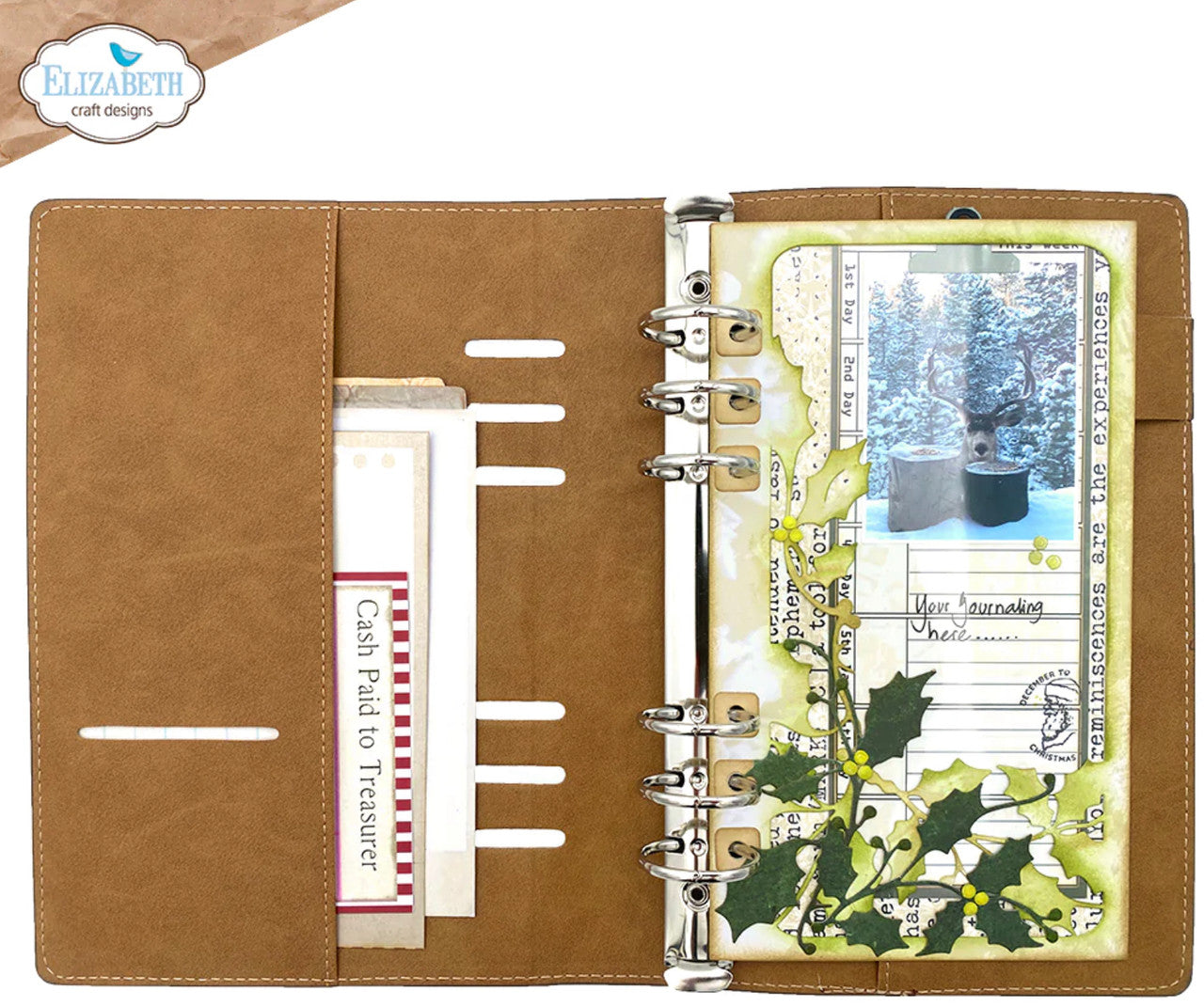 Elizabeth Craft Designs Planner Essentials 51: Juego de troqueles de metal Holly Page