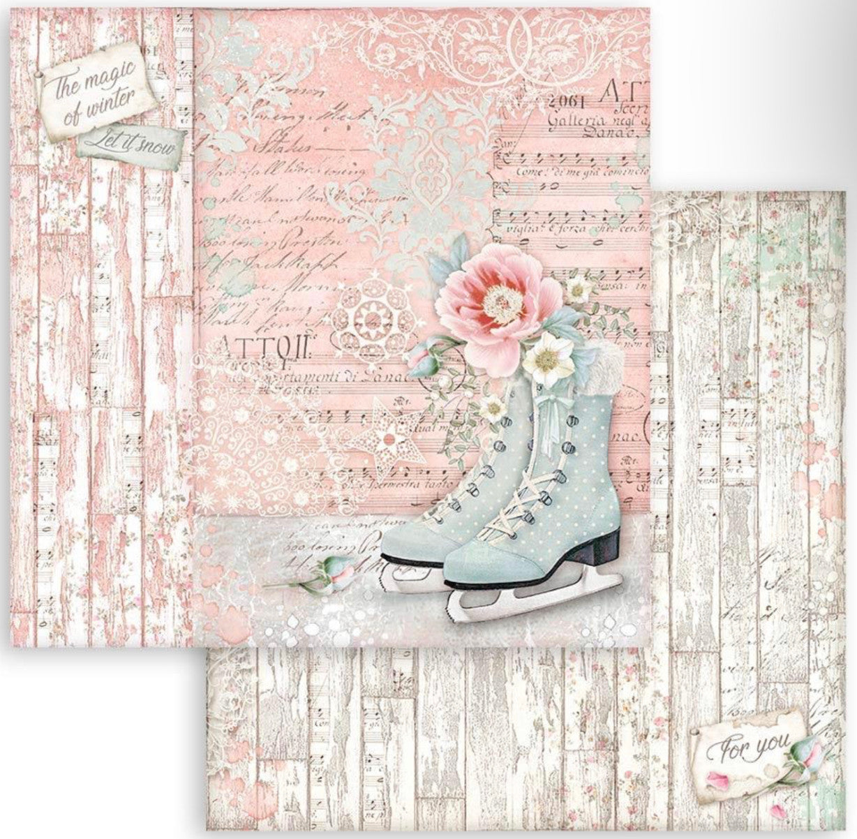 Stamperia Paquete de papel de doble cara Sweet Winter, 12" x 12"