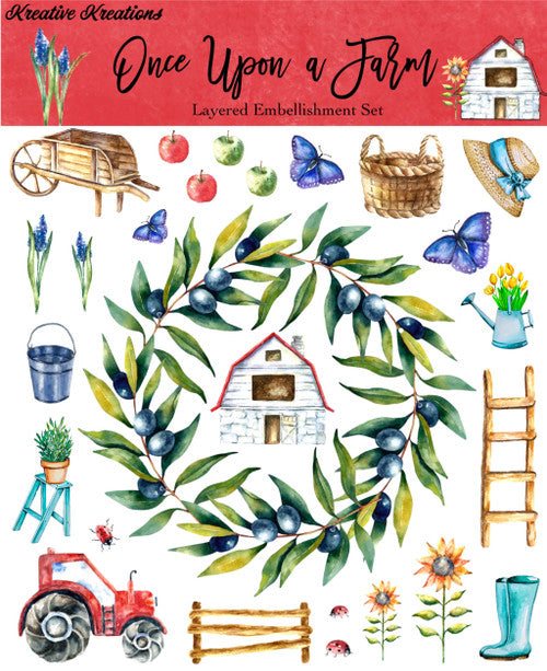 Kreative Kreations Once Upon a Farm 30 x 30 cm gelaagde versieringsset