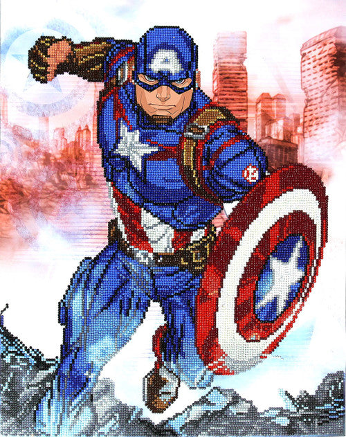 Gorra Camelot Diamond Dotz Marvel en acción (Capitán América)