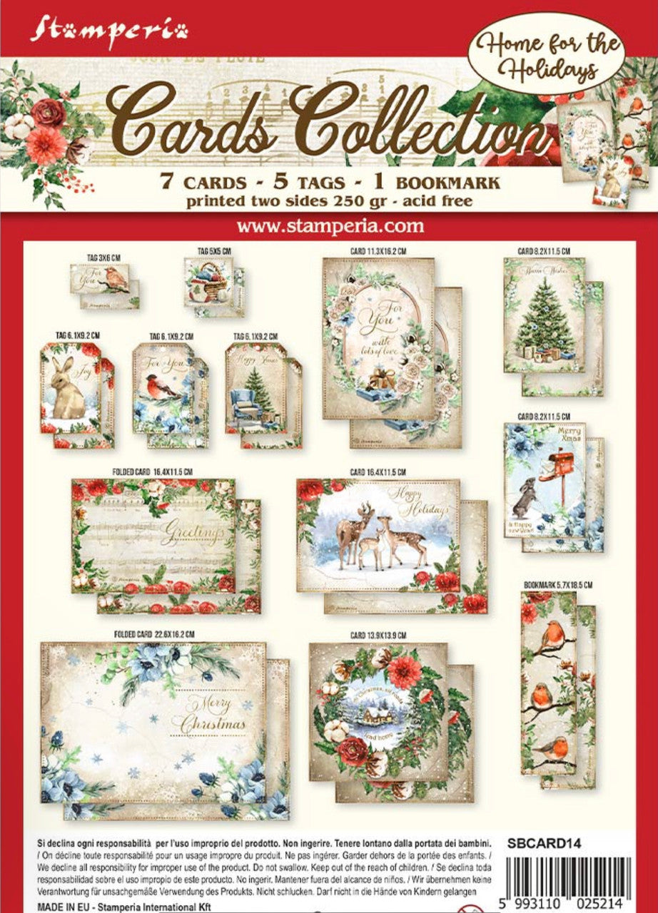 Stamperia Cards Collection - Home for the Holidays