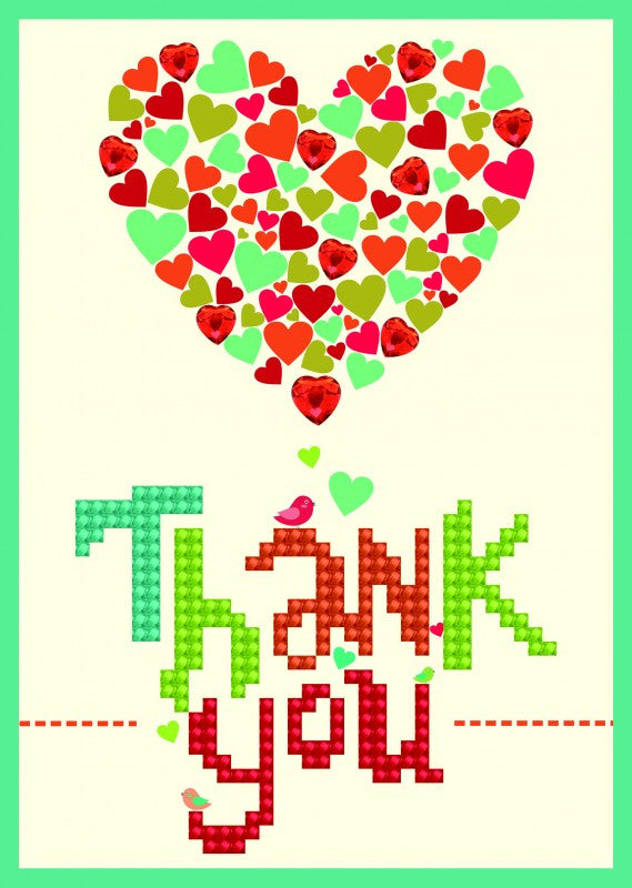 Diamond Dotz Thank You Heart Greeting Card