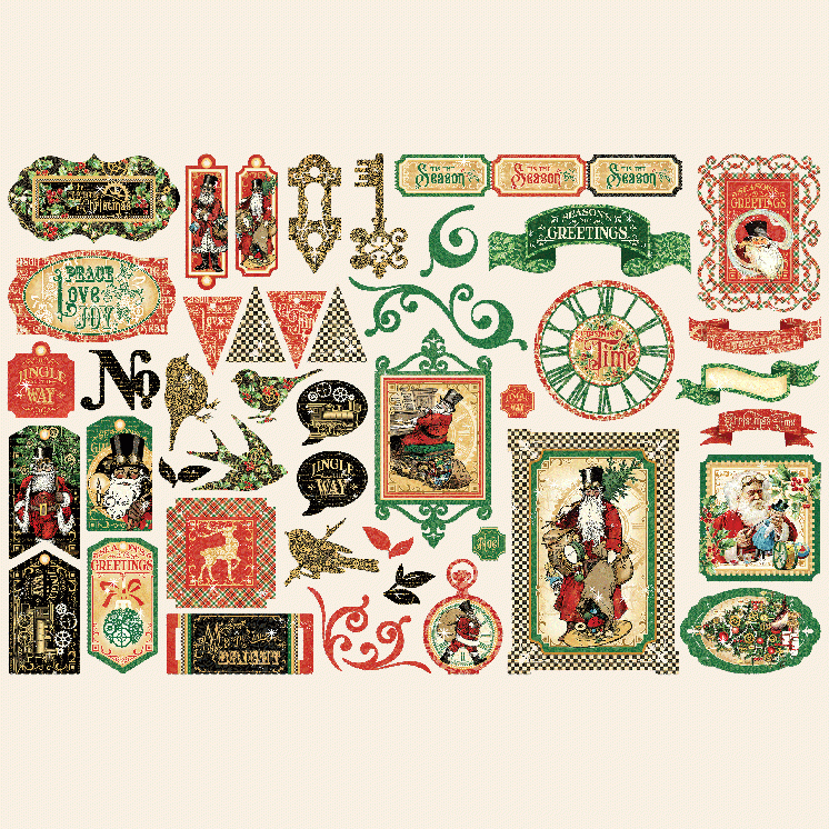 Grafisch 45 kersttijd gestanst assortiment
