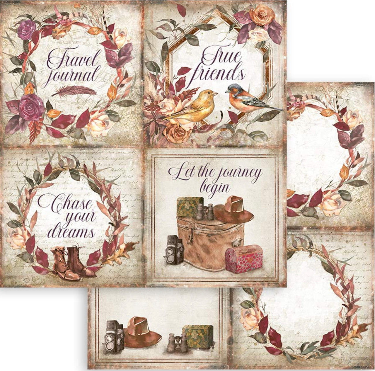 Colección Romántica Stamperia - Colección de papel Our Way 12" x 12"