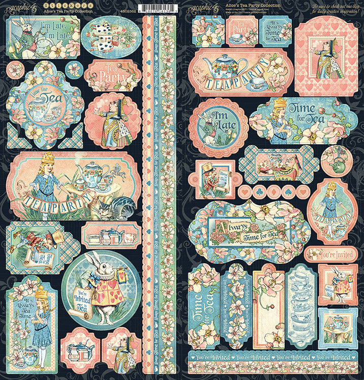 Grafisch 45 Alice's Tea Party-collectiepakket van 30 x 30 cm