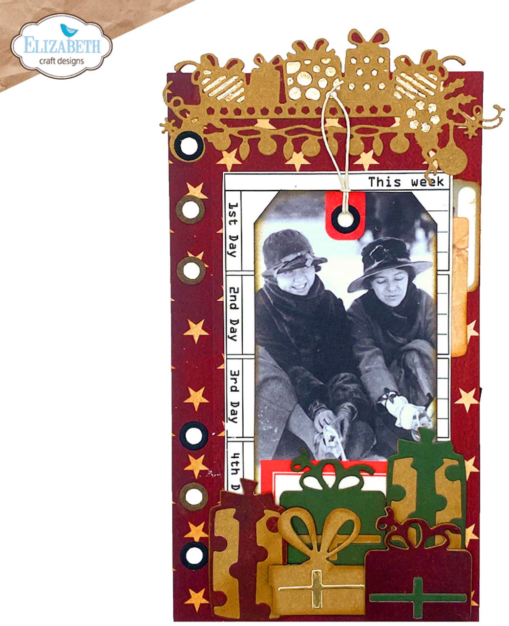 Elizabeth Craft Designs Sidekick Essentials 24: Juego de troqueles de metal con página de regalo