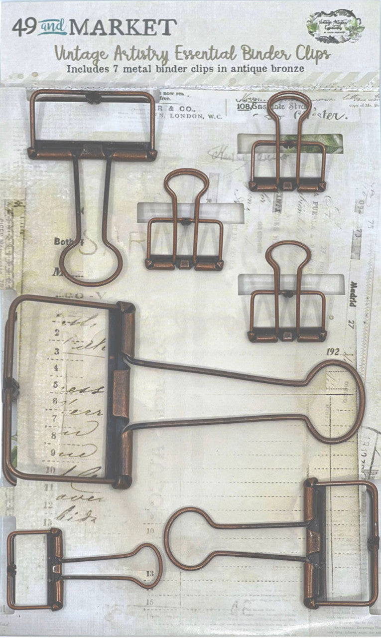 49 & Market Binder Clips Vintage Artistry Essential Vintage Bronze