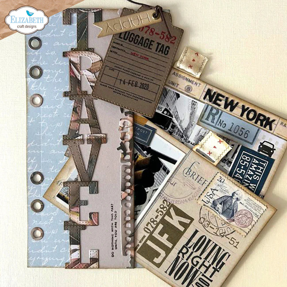 Elizabeth Craft Designs Planner Essentials Travels From the Past 3 Clear Stamp Set
