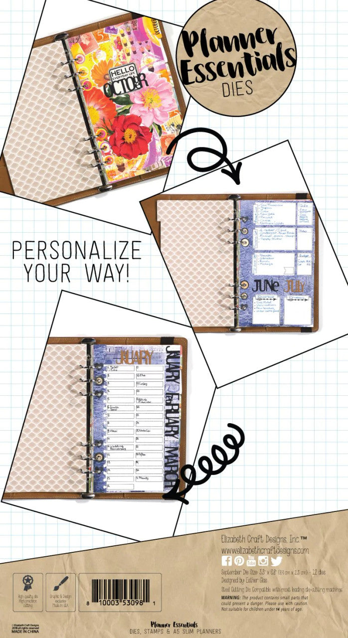 Elizabeth Craft Designs Planner Essentials Planner Maanden