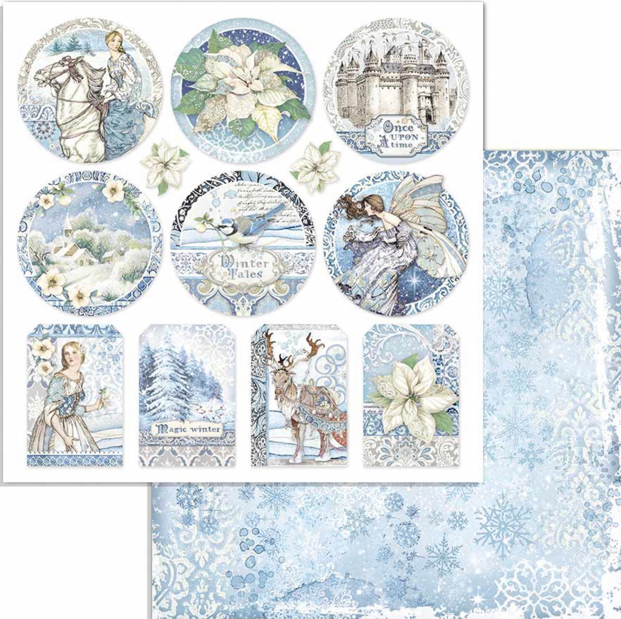 Stamperia Winter Tales Paquete de papel de doble cara 6" x 6"