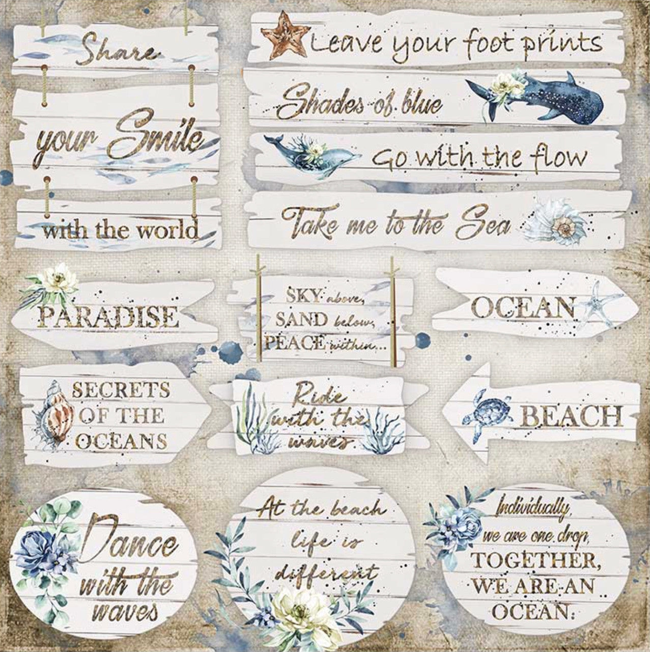 Stamperia Colección de papel Romantic Sea Dream de 12" x 12"