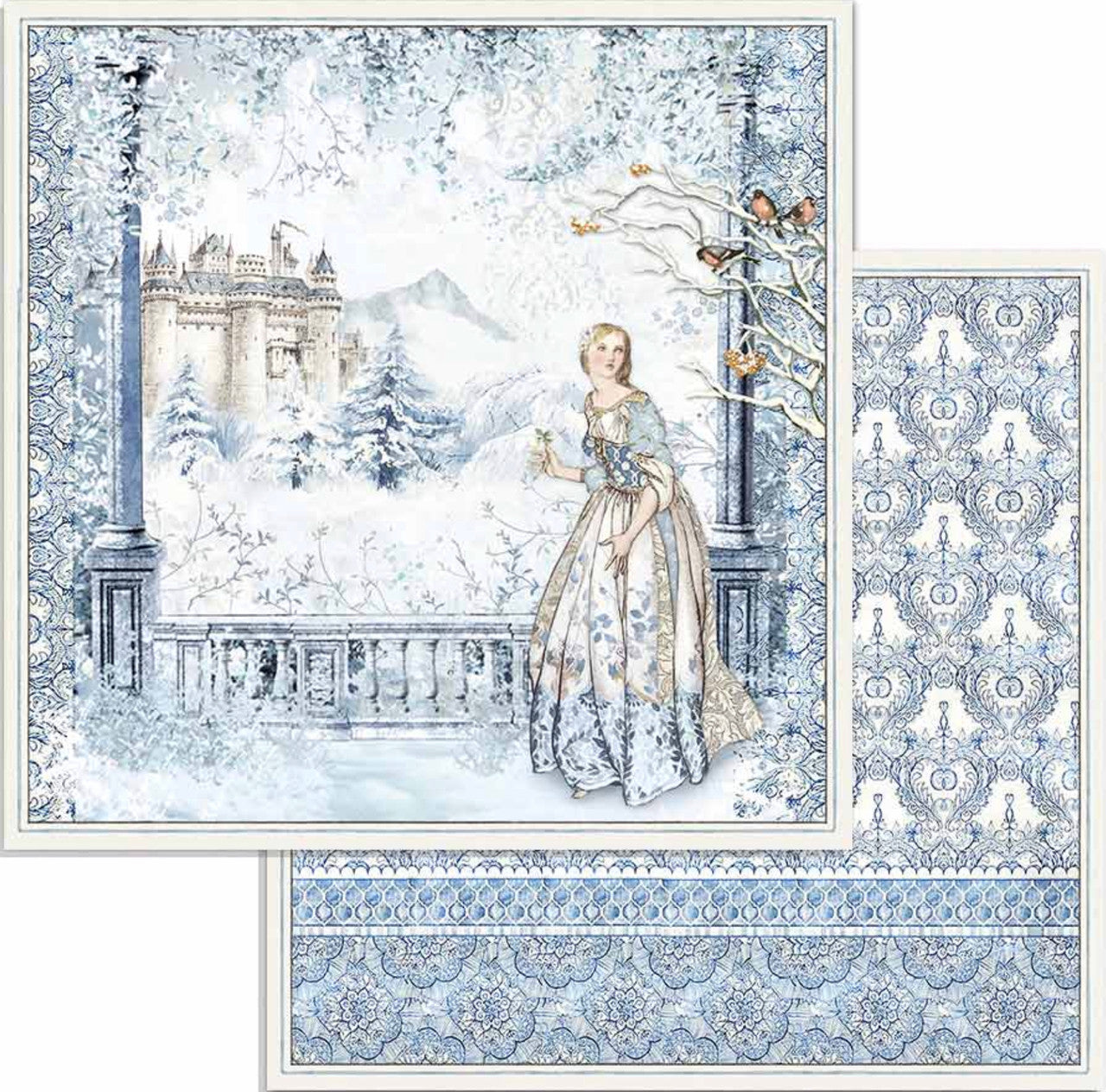 Stamperia Winter Tales Paquete de papel de doble cara 6" x 6"