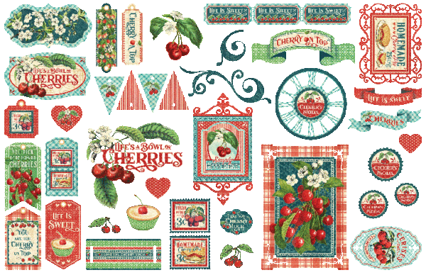 Graphic 45 Life’s a Bowl of Cherries Ephemera Assortment