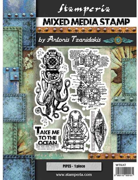 Sello Stamperia 15x20 Sea World - Pulpo