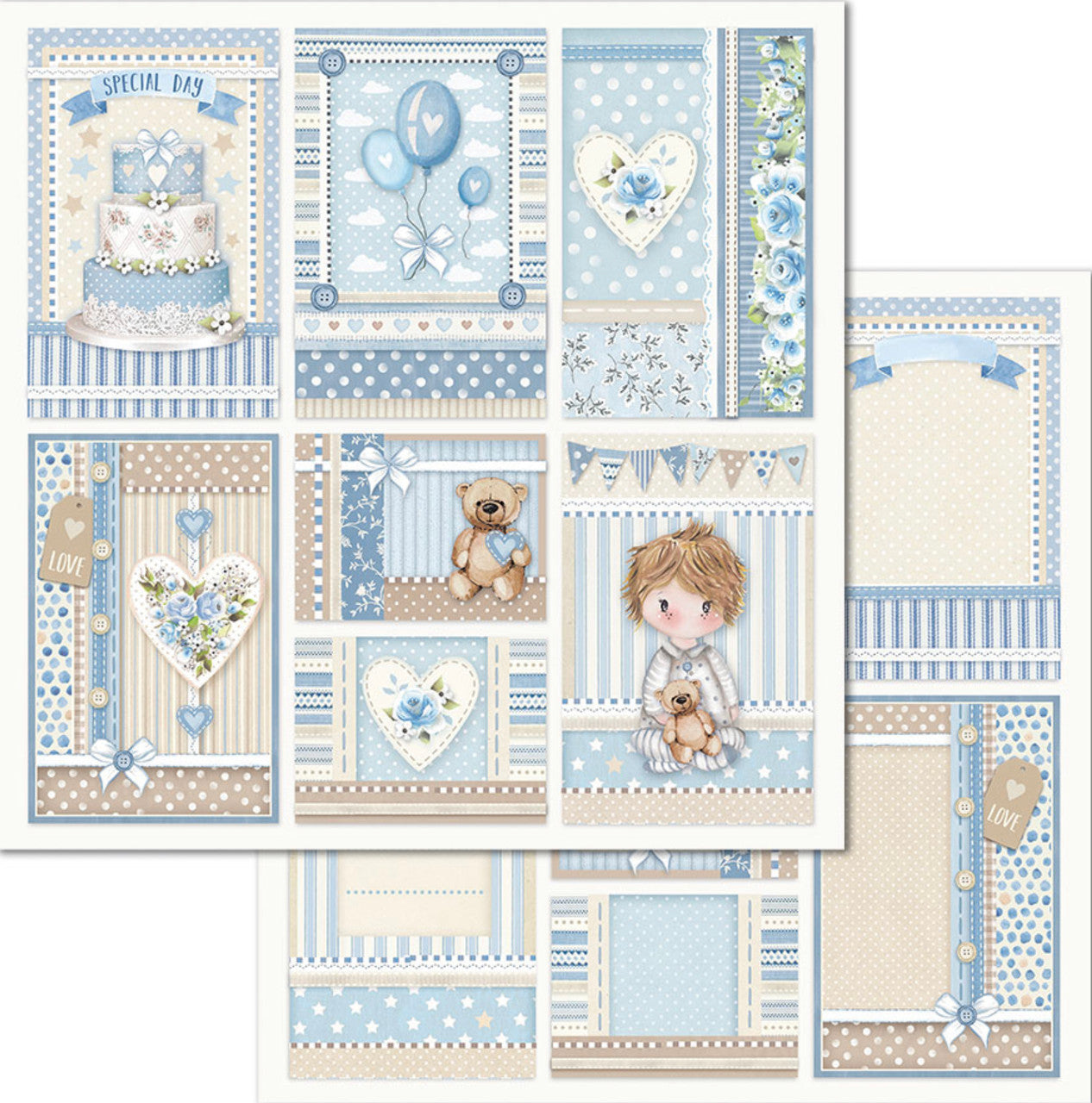 Paquete de papel Stamperia Little Boy 12" x 12"