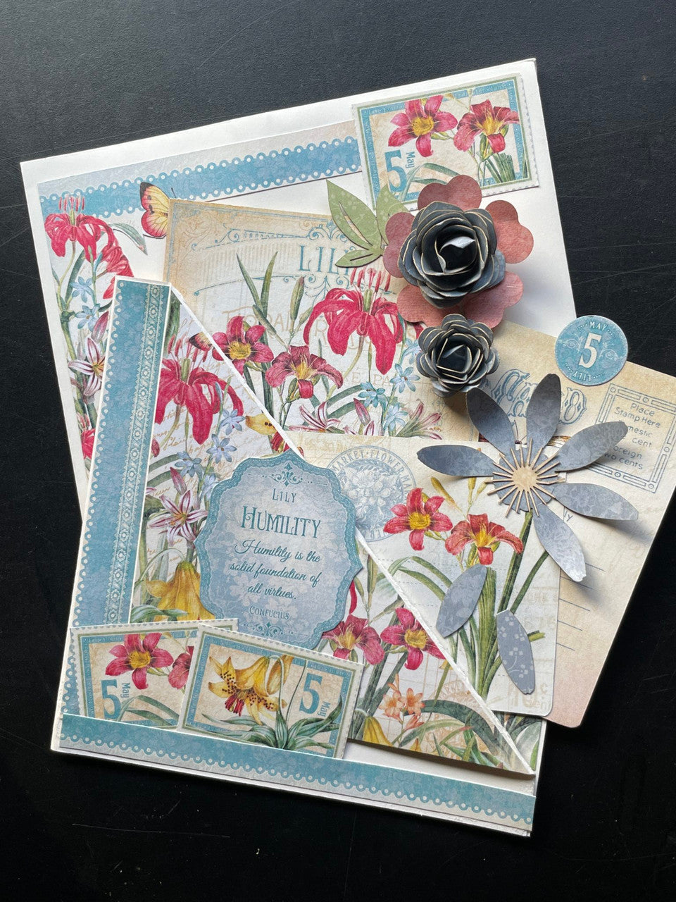 Graphic 45 Flower Market Floral Pocket Card Set Monthly Project (Volume 1/20230)