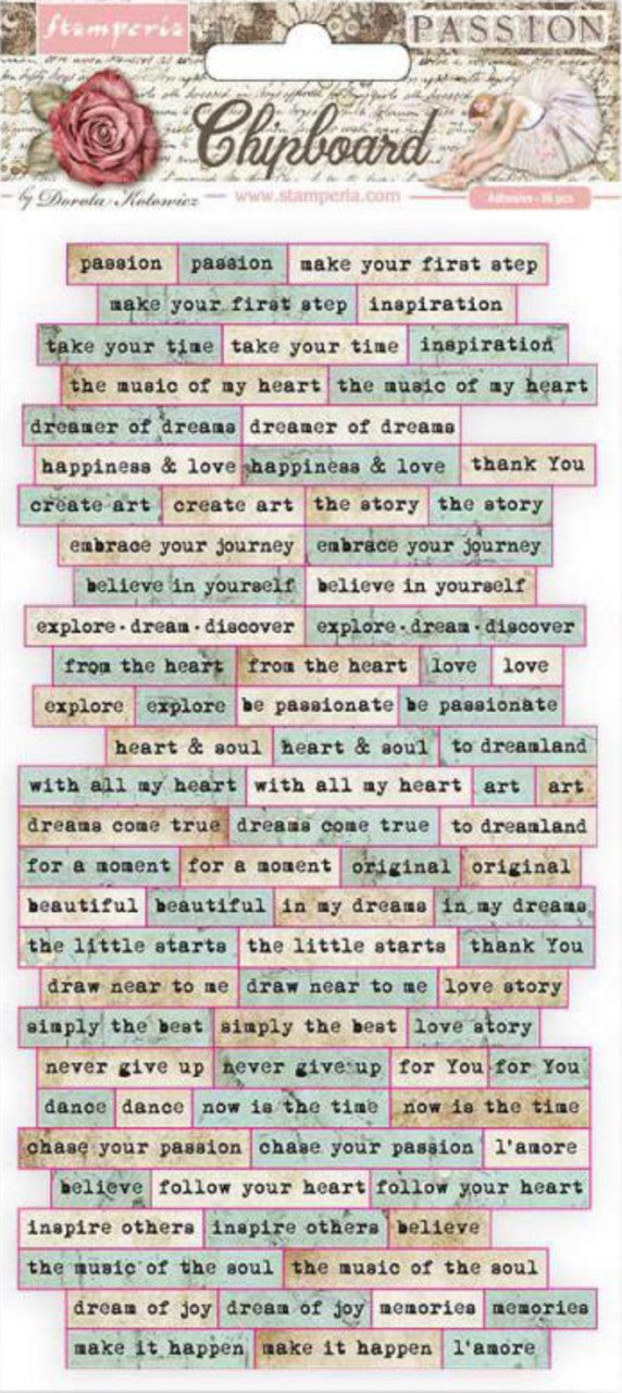 Stamperia Passion Quotes Aglomerado