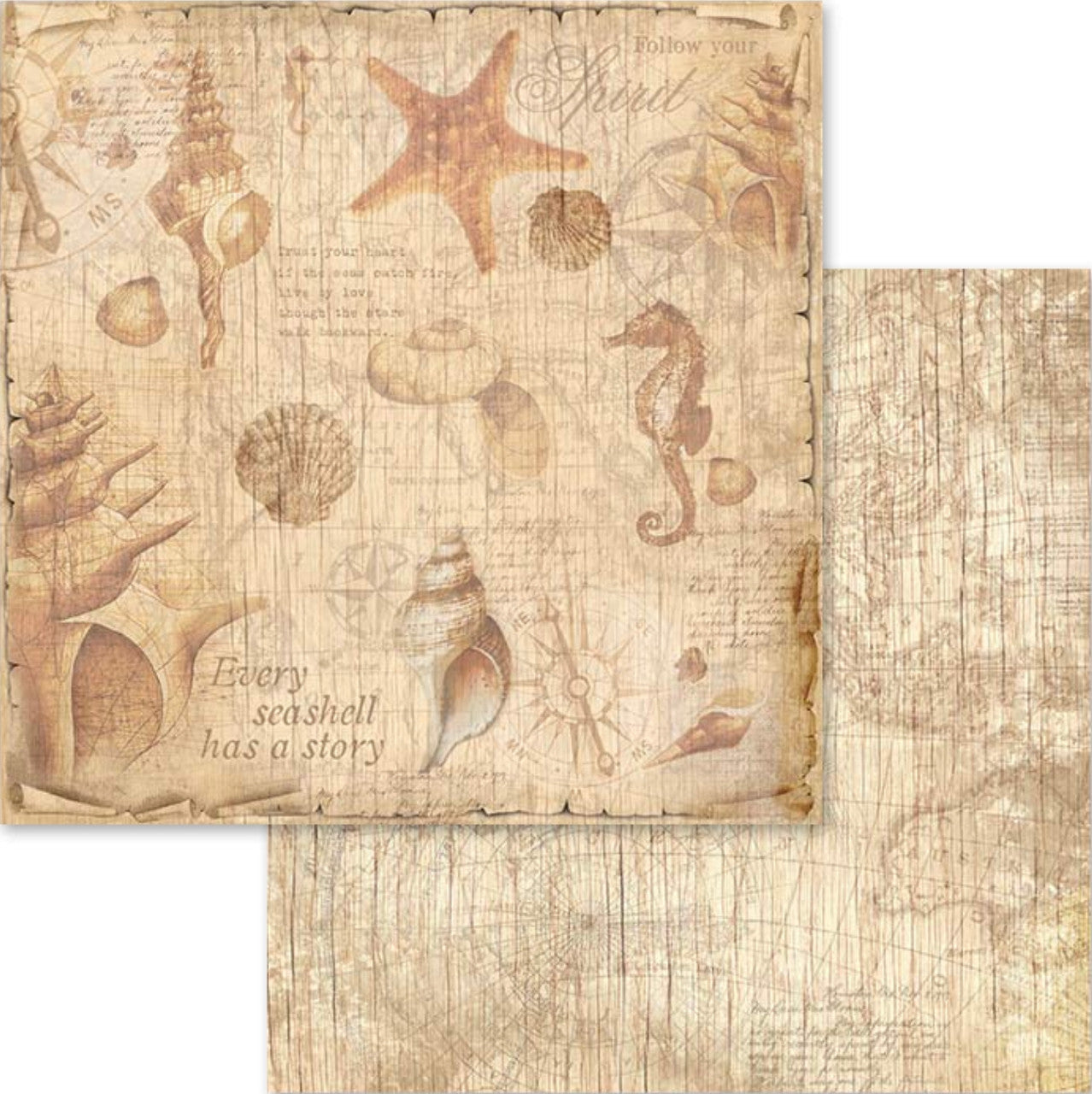 Paquete de papel Stamperia Sea Land 12" x 12"