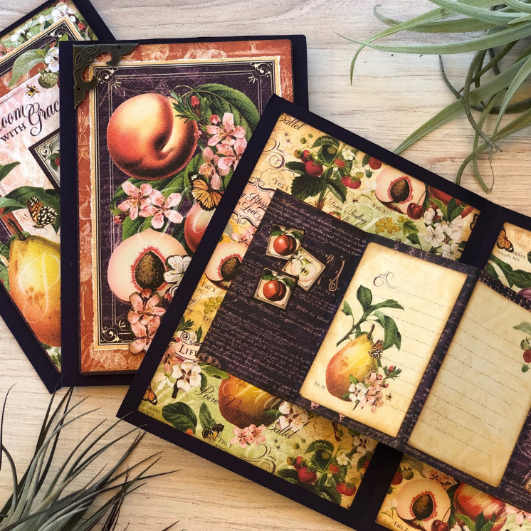 Graphic 45 2020 Fruit & Flora Center Pop-Out maandelijkse kaartenset deel 4