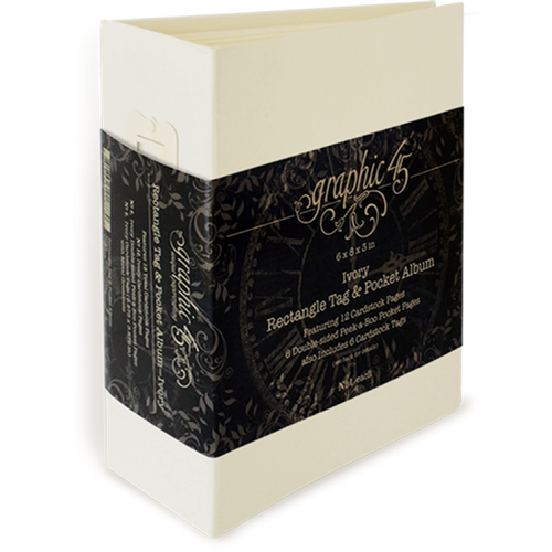 Álbum de bolsillo y etiqueta rectangular color marfil Graphic 45