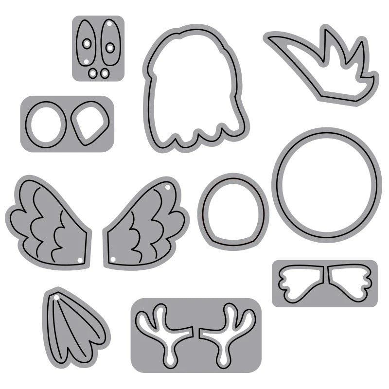 Elizabeth Craft Designs Papegaai metalen stansenset