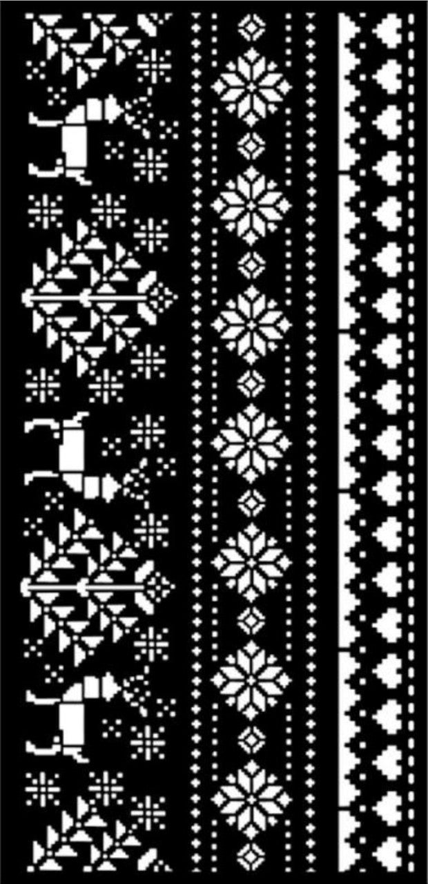 Stamperia Thick Stencil Christmas Border Deer