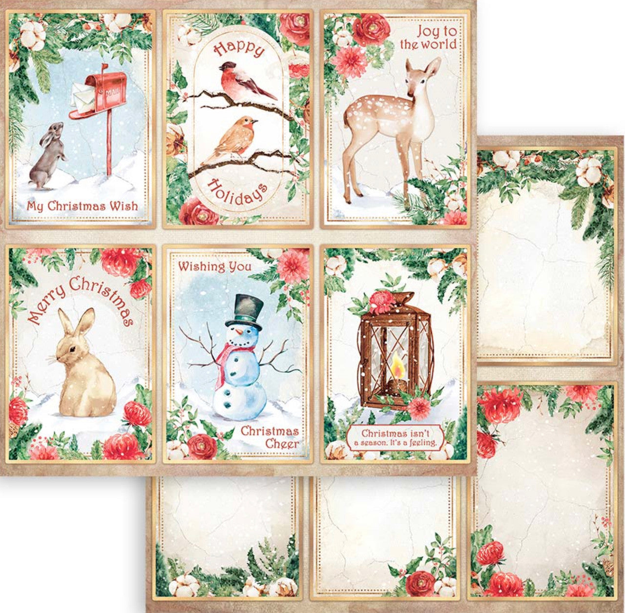 Stamperia Romantische Collectie - Huis voor de Feestdagen 30 x 30 cm Papiercollectie