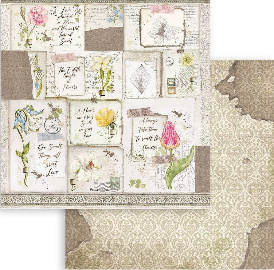 Colección de papel Stamperia de doble cara de 12" x 12" - Romantic Garden House