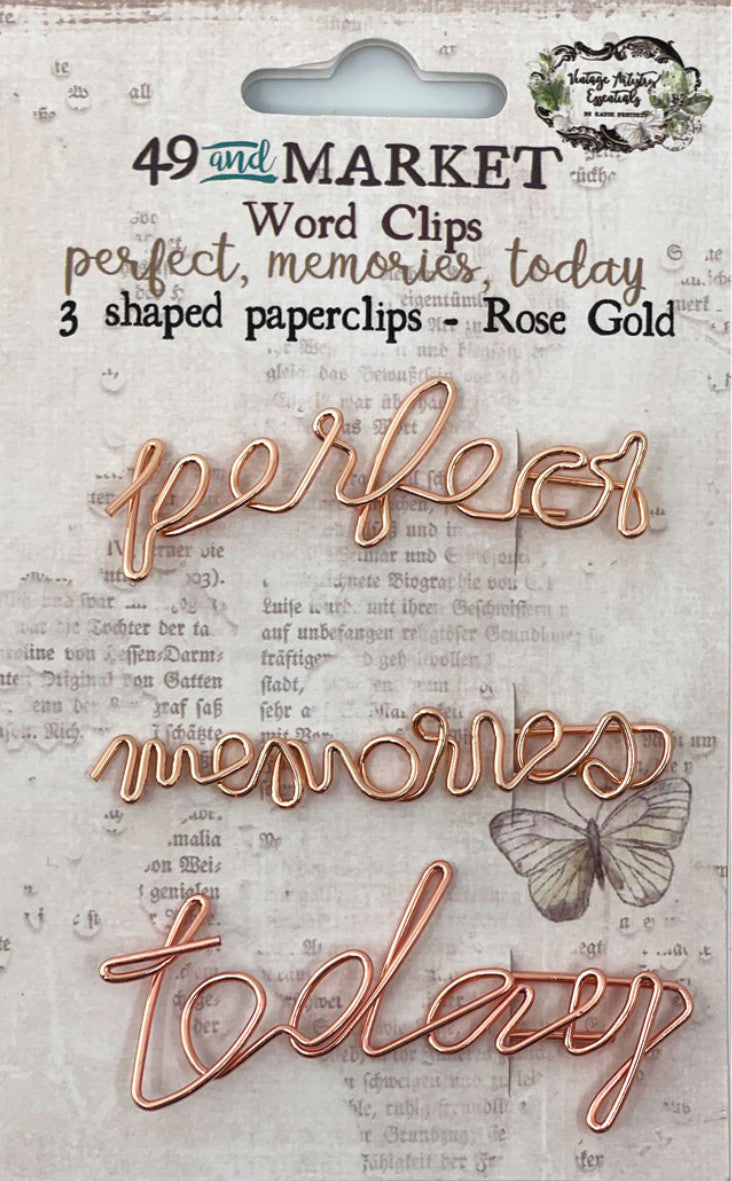 49 & Market Word Clips Rose Gold: Perfect, Memories, Today
