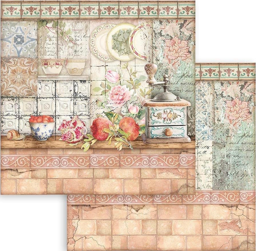 Colección de Papel Stamperia Doble Cara 12” x 12” - Casa Granada
