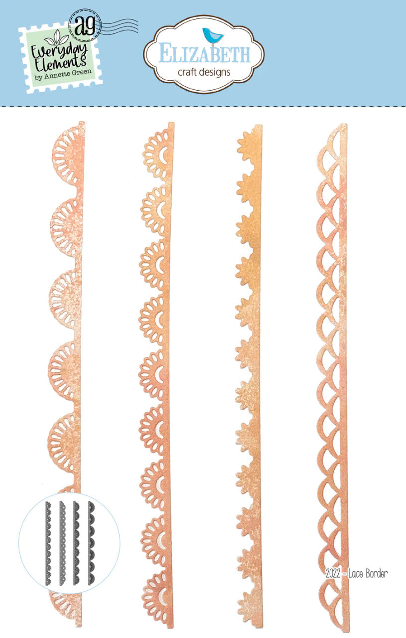 Elizabeth Craft Designs Juego de troqueles con borde de encaje Everyday Elements