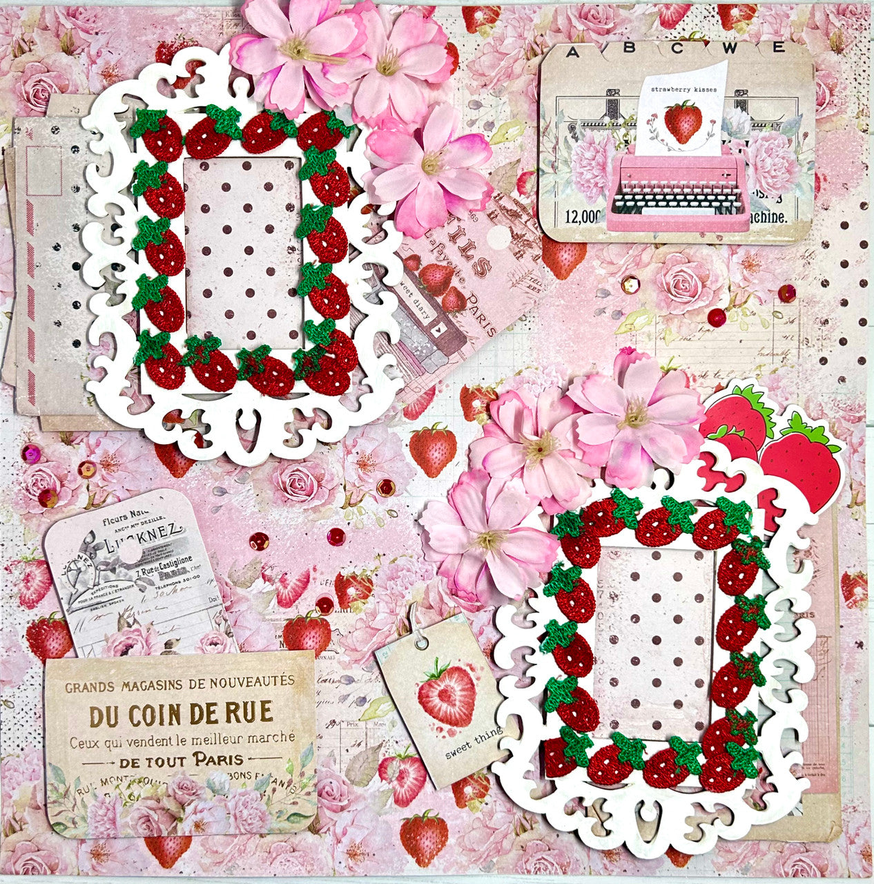 Strawberry Kisses-indeling van 2 pagina's (virtuele klasse 55)