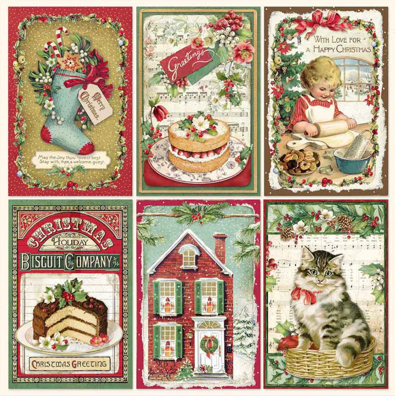 Stamperia Klassiek Kerstpapierpakket van 30 x 30 cm