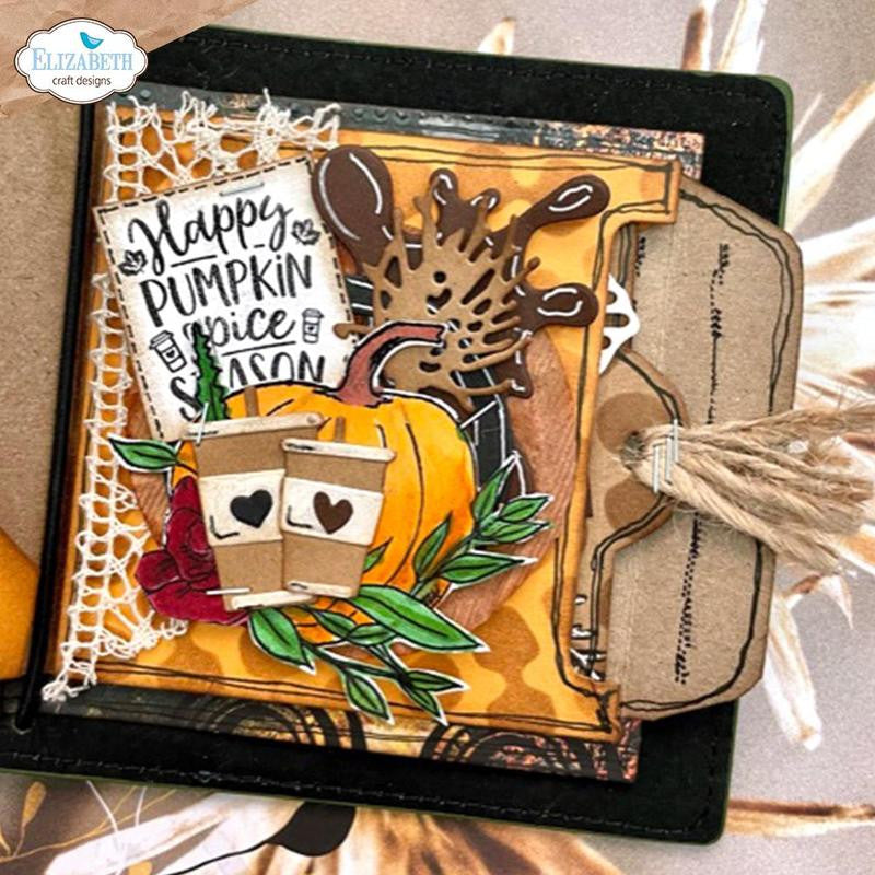 Elizabeth Craft Designs Juego de sellos de temporada de especias de calabaza