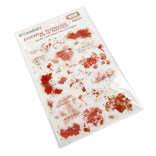 49 & Market Vintage Bits Essential Textblends Rub-On Transfers - Salsa