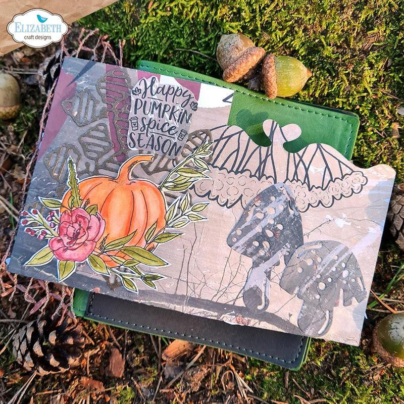 Elizabeth Craft Designs Juego de sellos de temporada de especias de calabaza