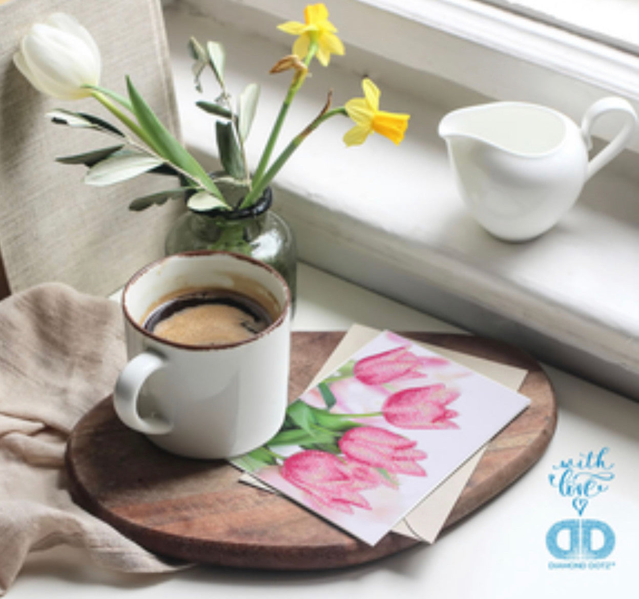 Tulipanes románticos Diamond Dotz Tarjetas de felicitación