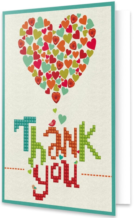 Diamond Dotz Thank You Heart Greeting Card