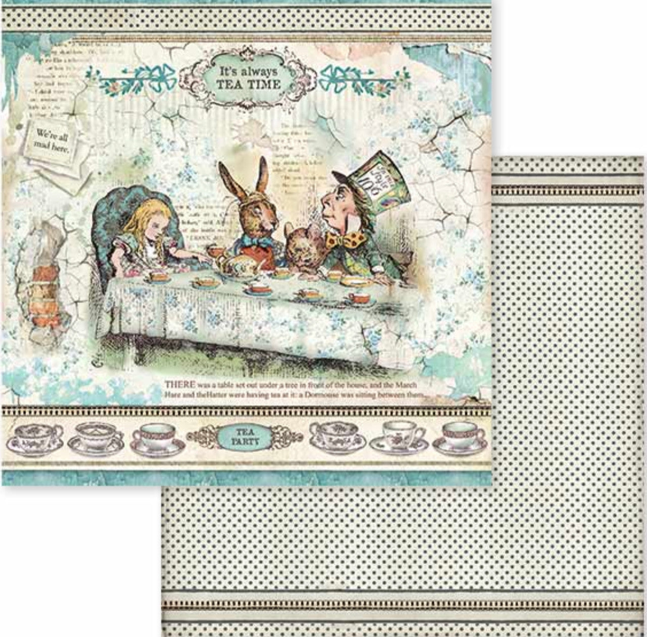Stamperia Alice in Wonderland Paper Pack 12” x 12”