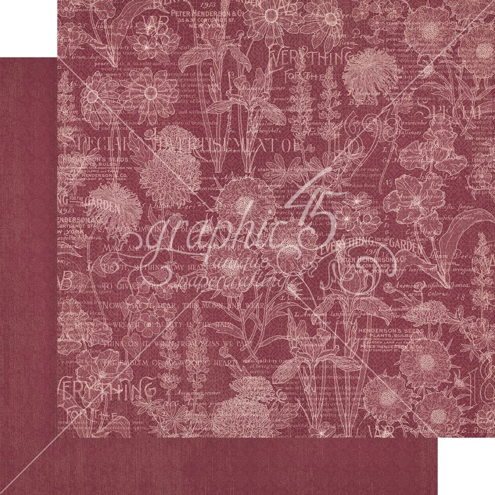 Graphic 45 Blossom 12” x 12” Patterns and Solids Paper Pad