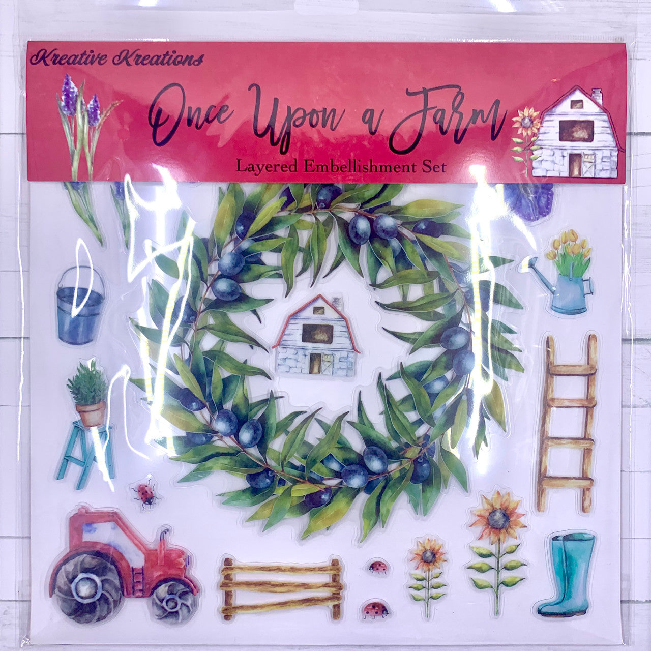 Kreative Kreations Once Upon a Farm 12” x 12” Layered Embellishment Set