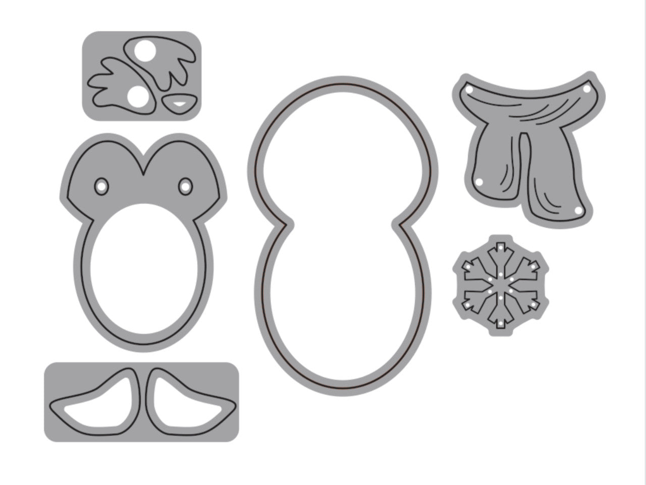 Elizabeth Craft Designs Juego de troqueles de pingüino