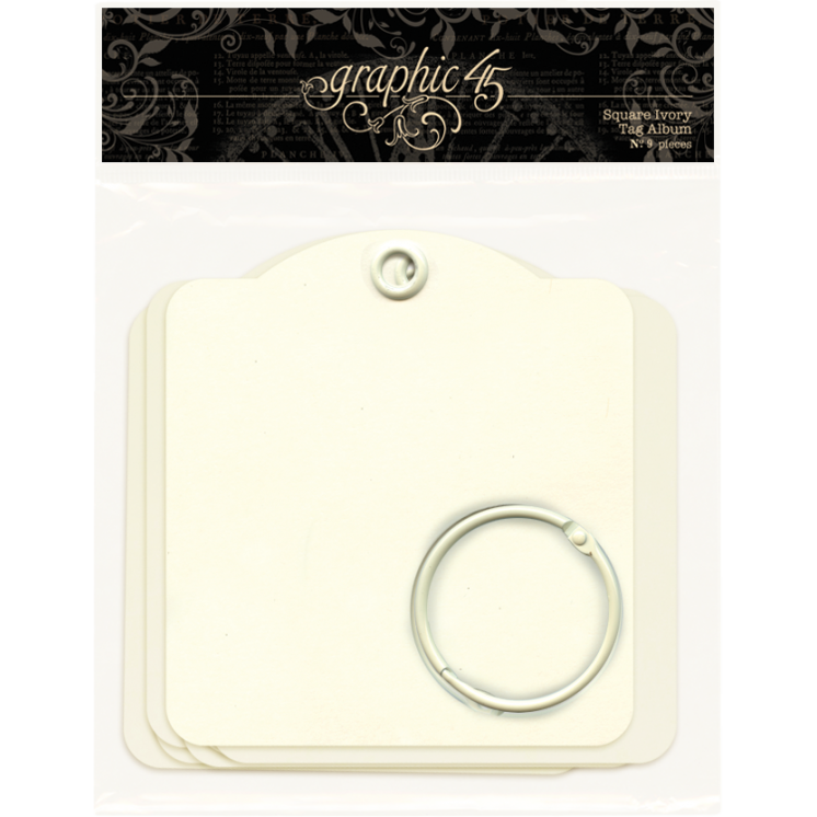Graphic 45 Square Ivory Tags