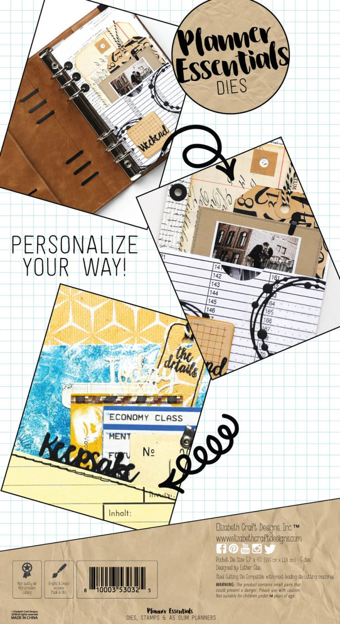 Elizabeth Craft Designs Planner Pocket 1 Die Set 1608