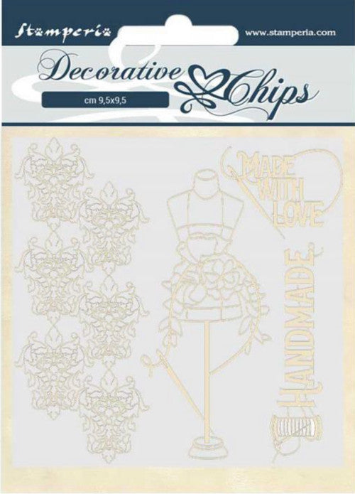 Chips decorativos Stamperia - Hilos de alta costura