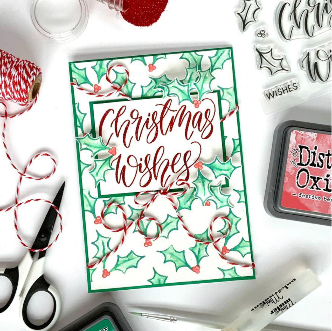 Elizabeth Craft Designs Kersthuis stempelset