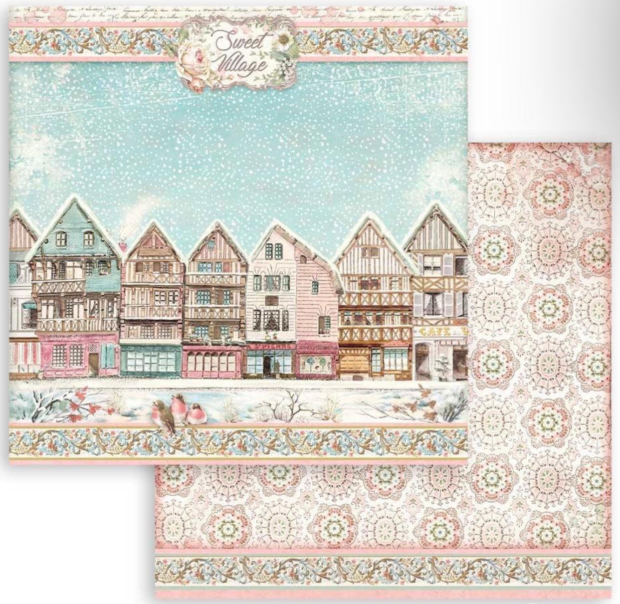 Stamperia Paquete de papel de doble cara Sweet Winter, 12" x 12"