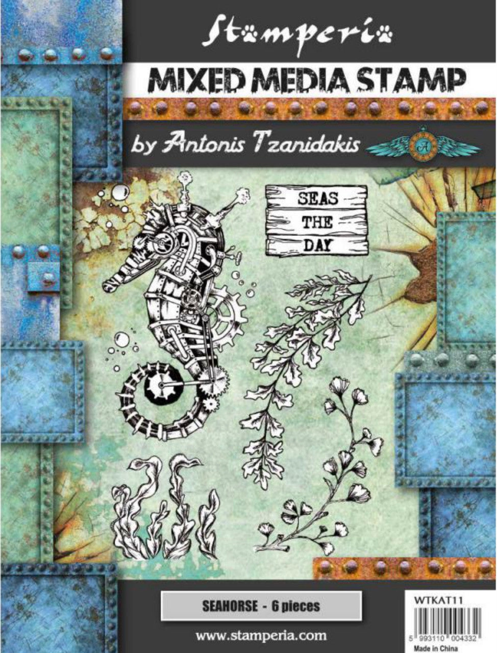 Stamperia Sello de técnica mixta Caballito de mar