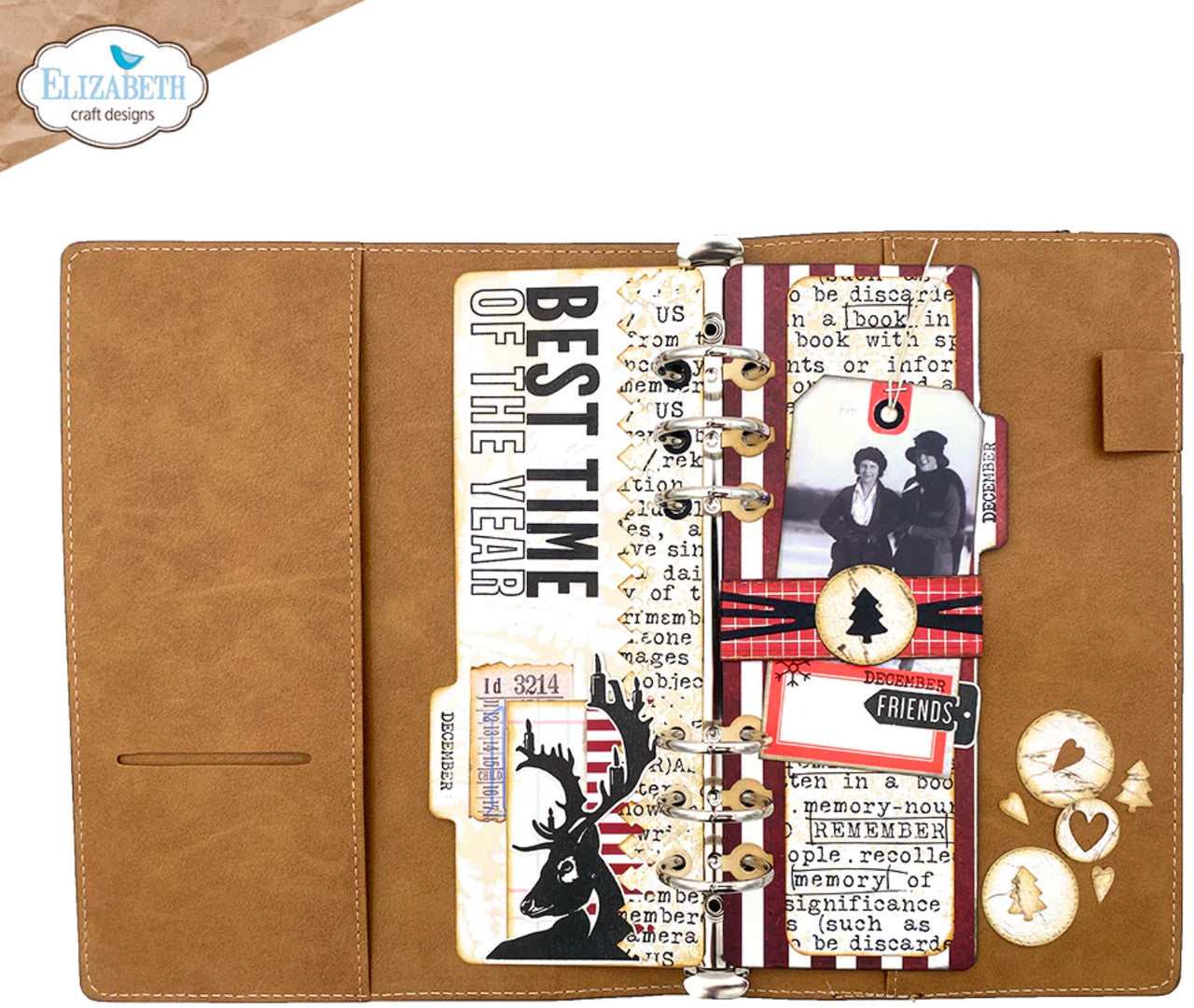 Elizabeth Craft Designs Planner Essentials 54: Juego de troqueles de metal de página 2 con media pestaña